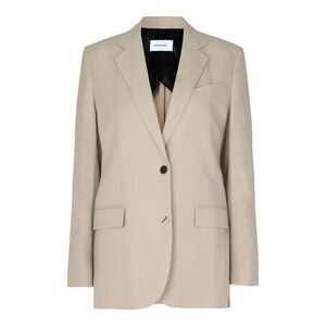 Ferragamo Single Breasted Blazer Beige Womens